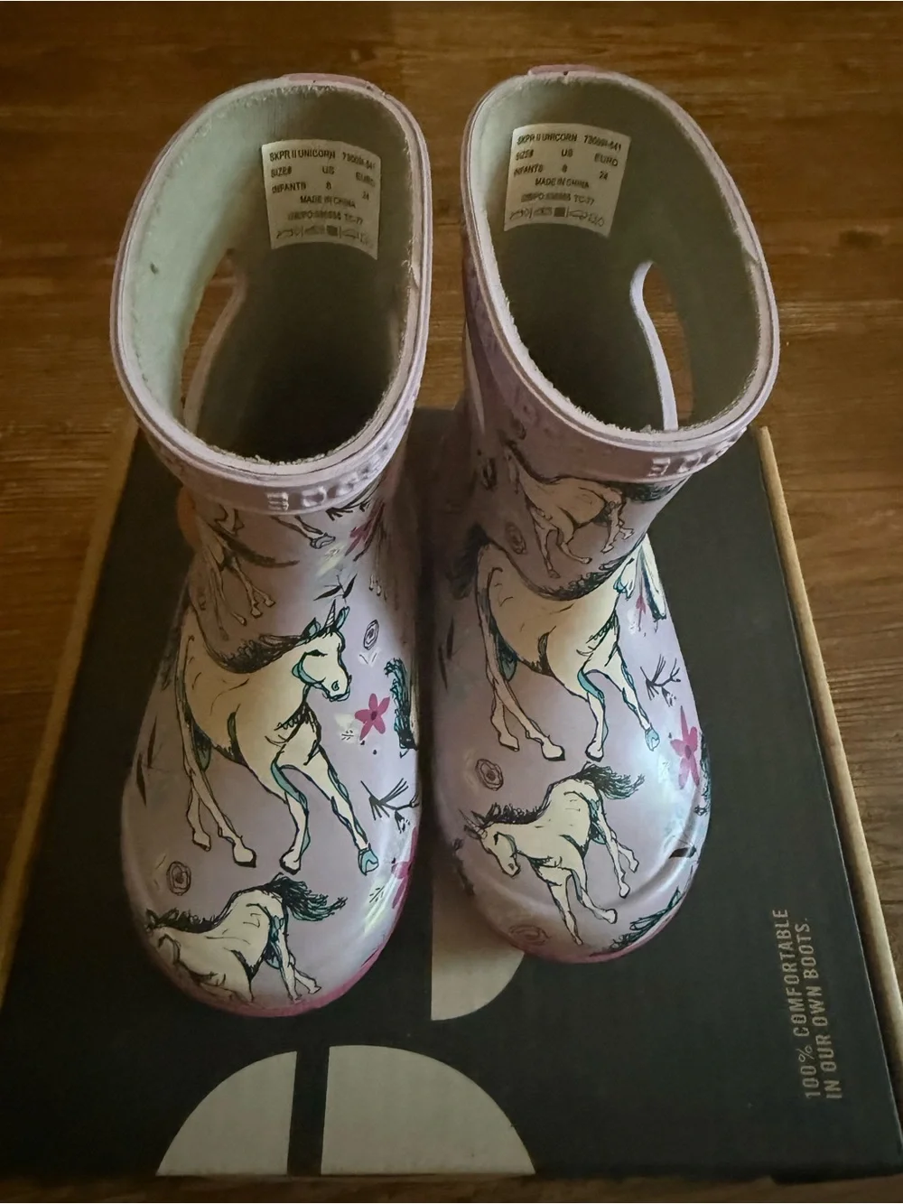 Bogs Kids Lavender Pink Unicorn Rain & Snow Boots with Handles